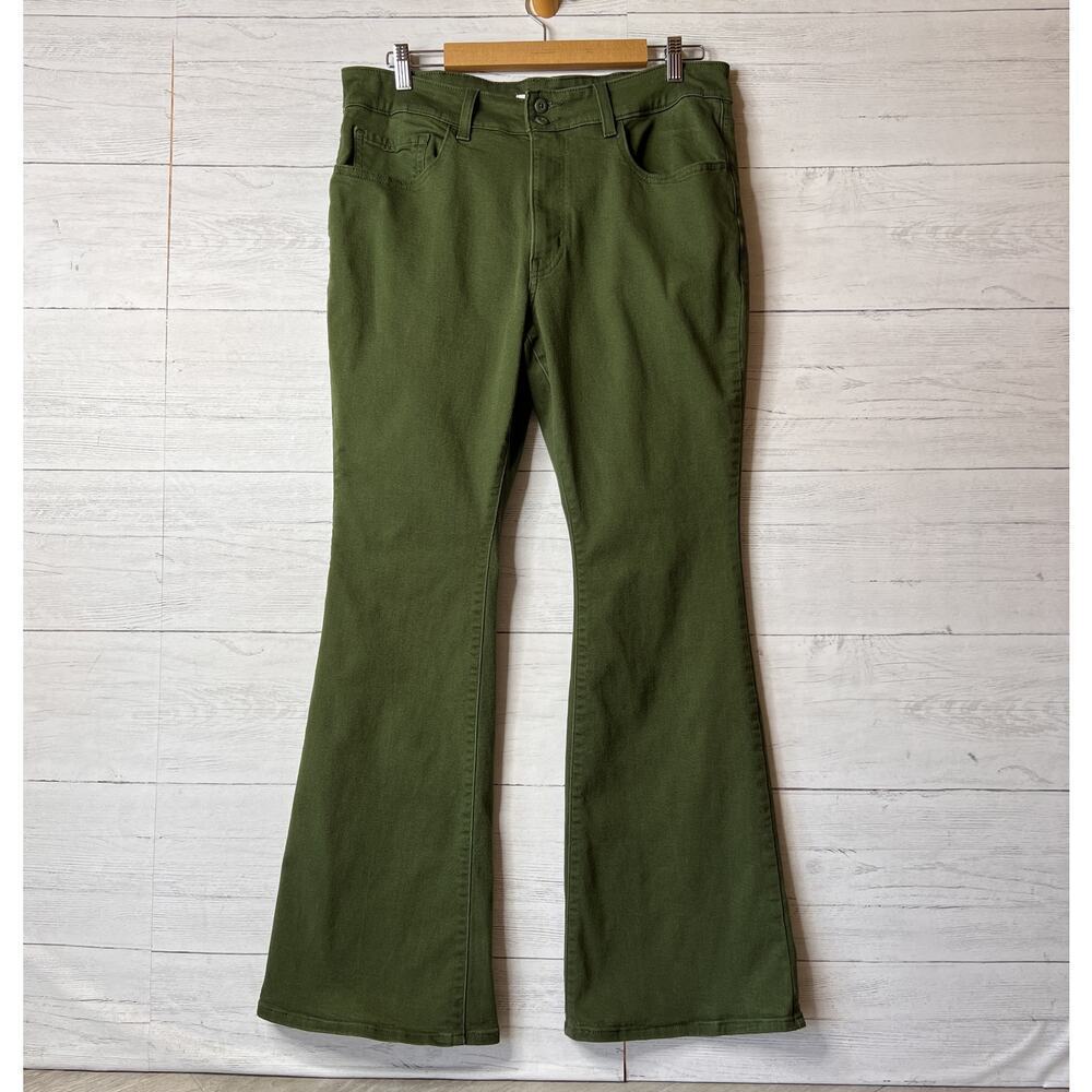 Levis Jeans Womens Size 33 Green Western High Rise Flare Colorful Bootcut